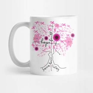 Breast Cancer Awareness Pink Ribbon Tree Mug